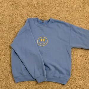 Blue Smiley Face “I love Jesus” crew neck